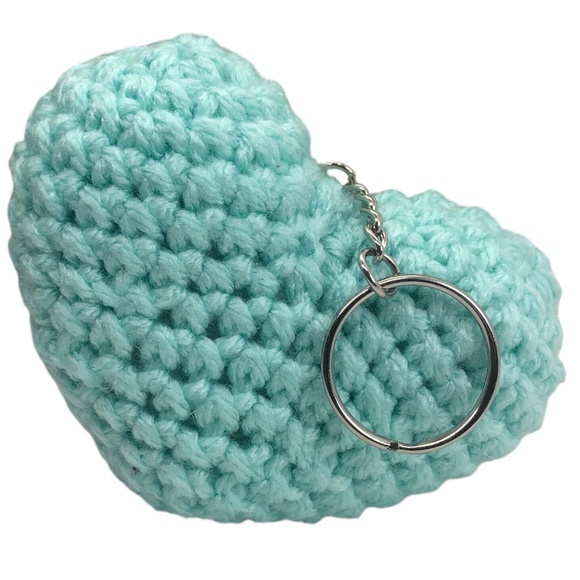 Crochet Heart Keychain, Bag Accessories, Heart Bag Charm - Picture 4 of 13